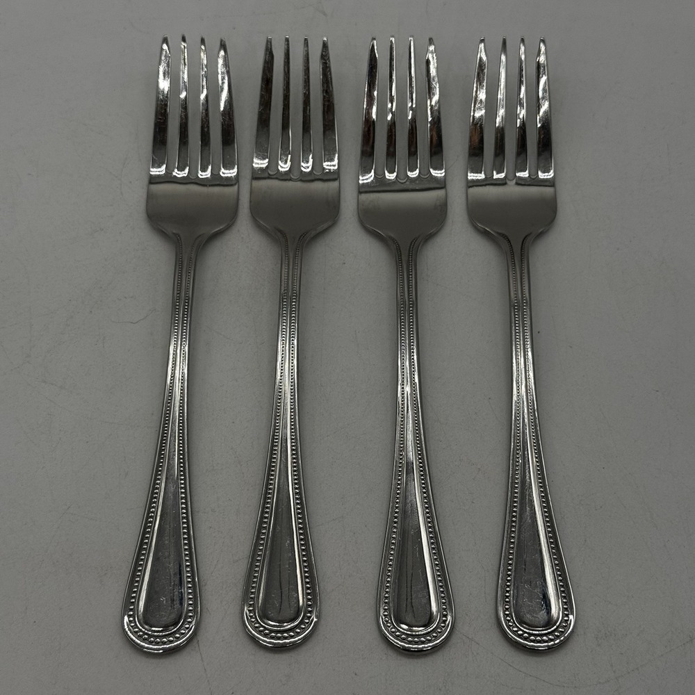 Towle Beaded Antique Salad Fork Lot Set of 4 Stainless Steel Hotel Replacements